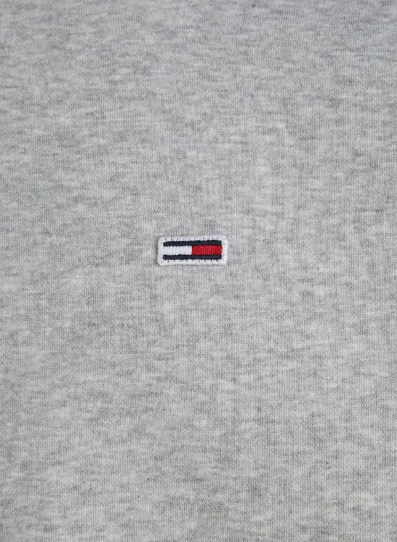 TOMMY JEANS Lt Grey Htr Flag Patch Fleece Sweatshirt for Men | Best Price UAE