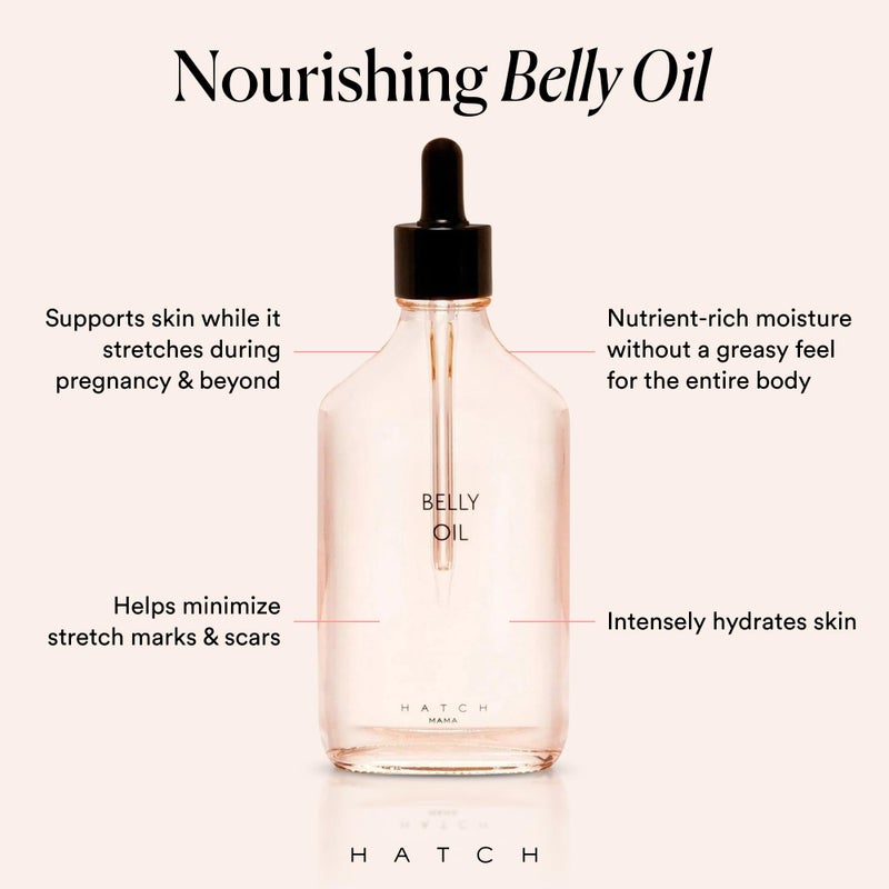 HATCH Belly Oil, Pregnancy & Postpartum Skincare for Stretch Marks, Quick-Drying for Full Body & Soothes Irritation, Plus Vegan, Clean & Plant-Based, 6.7 Fl Oz - Image 2