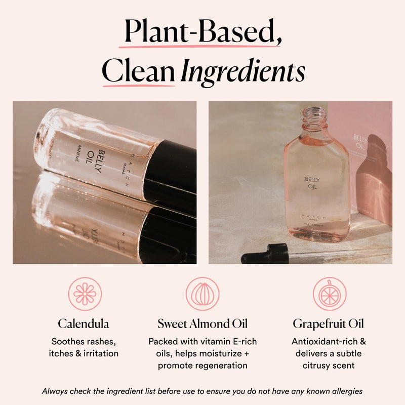 HATCH Belly Oil, Pregnancy & Postpartum Skincare for Stretch Marks, Quick-Drying for Full Body & Soothes Irritation, Plus Vegan, Clean & Plant-Based, 6.7 Fl Oz - Image 3