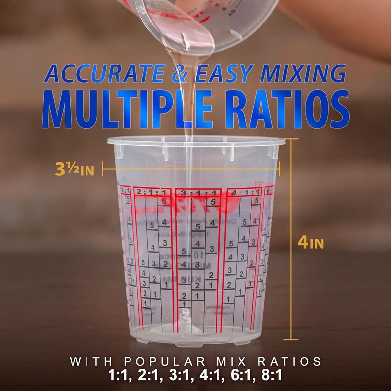 TCP Global 10 Ounce Mixing Cups - 100 Count with Lids for Accurate Measuring and Mixing - Image 3