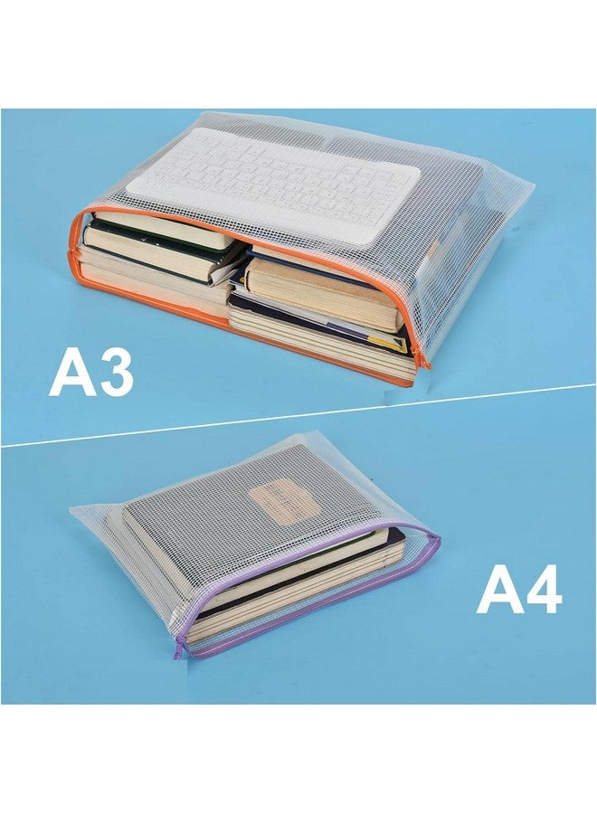 Lify حقيبة ليفي بسحاب، حقائب بسحاب كبيرة جداً، حقائب بسحاب مقاومة للماء لمستلزمات المكتب، الألغاز، تخزين ألعاب الطاولة ومشاريع التطريز المتقاطع - عبوة مكونة من 6 قطع (رمادي فاتح A3&A4 (6+6)- 12 حقيبة) - Image 5