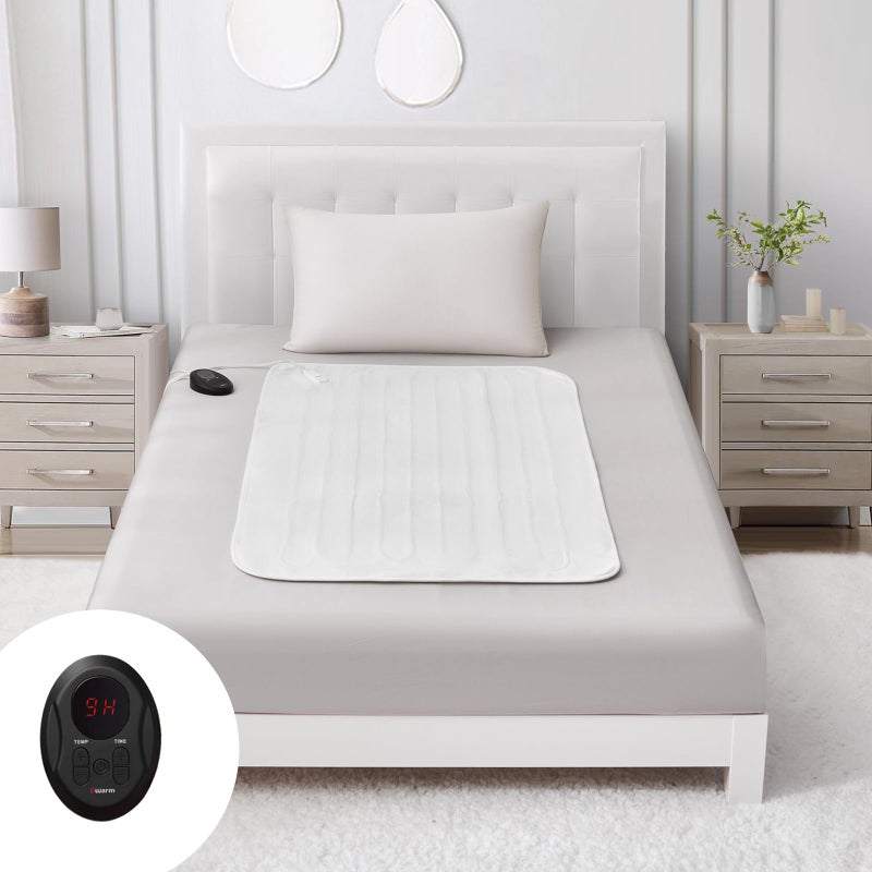 Bwarm Electric Heated Mattress Pad Mini Twin Size, 31" x 55", Bed Warmer, 9 Heat Settings, 1-12 Hours Auto Off, Deep Pocket, Fast Heating, Machine Washable, Soft and Cozy - Image 1
