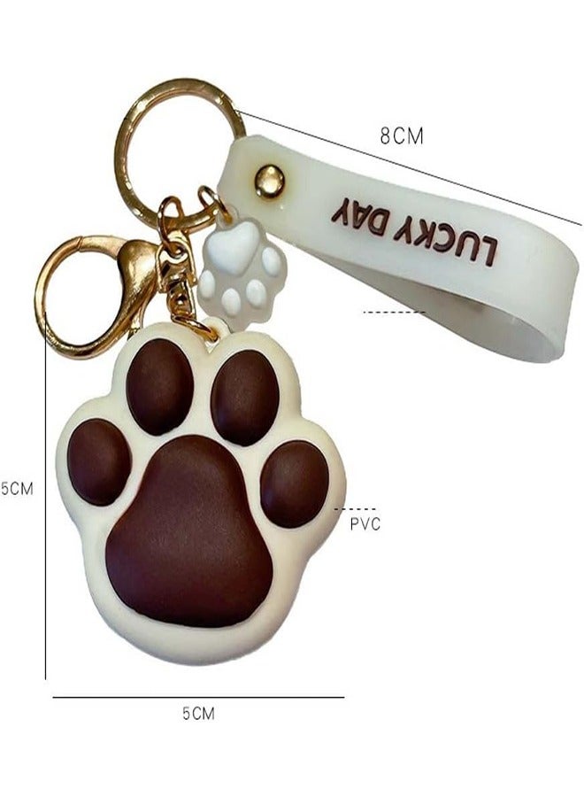 سلسلة مفاتيح لطيفة للنساء - قلادة على شكل مخلب على شكل قطة كرتونية بنية اللون ، سلسلة مفاتيح على شكل قلب للبنات ، هدية ساحرة على شكل قطة رائعة - Image 3