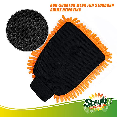 SCRUBIT 2 Pack Car Wash Mitt – Scratch-Free Car Sponges for Washing, Dual Sided Wash Mitts for Car Washing - Premium Car Washing Sponge for Cars, Trucks, and Boats - Image 4