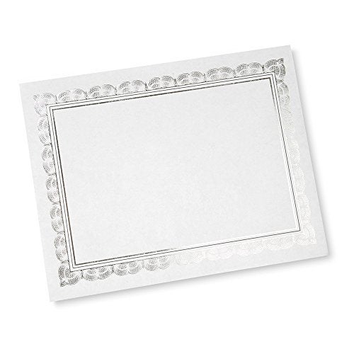 Gartner Studios Silver Foil Certificate Paper, White Parchment, 210 gsm 8.5” x 11”, 15 Count - Image 2