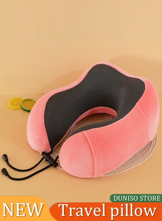 DUNISO Travel Neck Pillow，Portable Memory Foam Neck Pillow，U Shape Head Pillow with Storage Bag,360°Surround Support，Comfortable and Breathable，for  Airplane, Car, Train, Bus and Home Use - Image 1