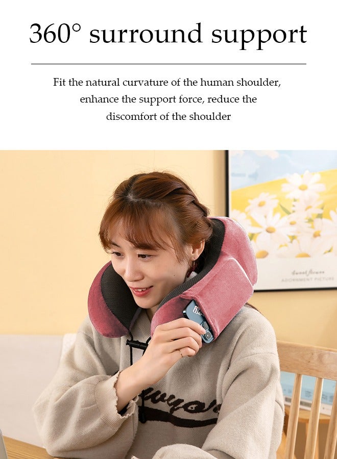 DUNISO Travel Neck Pillow，Portable Memory Foam Neck Pillow，U Shape Head Pillow with Storage Bag,360°Surround Support，Comfortable and Breathable，for  Airplane, Car, Train, Bus and Home Use - Image 5