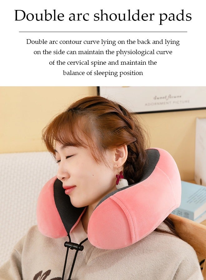 DUNISO Travel Neck Pillow，Portable Memory Foam Neck Pillow，U Shape Head Pillow with Storage Bag,360°Surround Support，Comfortable and Breathable，for  Airplane, Car, Train, Bus and Home Use - Image 4