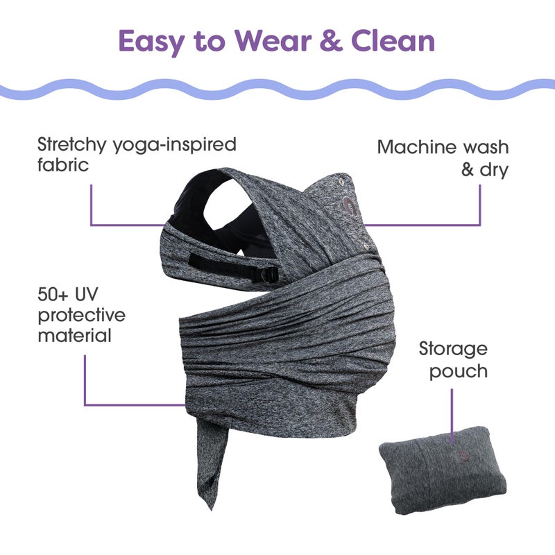 Boppy ComfyFit Adjustable Baby Carrier, 8-35lbs, Heathered Gray, Hybrid Carrier, Newborn to Toddler with Adjustable Straps & Comfort of A Baby Wrap - Image 4