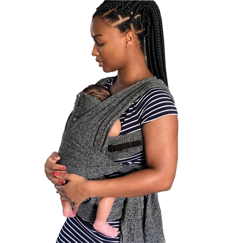 Boppy ComfyFit Adjustable Baby Carrier, 8-35lbs, Heathered Gray, Hybrid Carrier, Newborn to Toddler with Adjustable Straps & Comfort of A Baby Wrap - Image 1