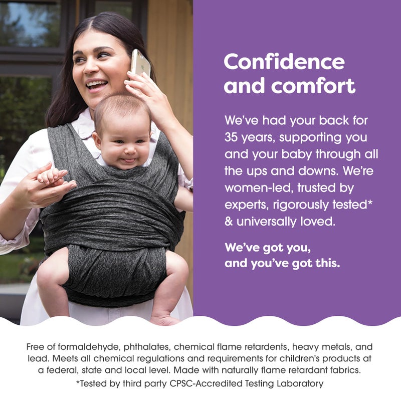 Boppy ComfyFit Adjustable Baby Carrier, 8-35lbs, Heathered Gray, Hybrid Carrier, Newborn to Toddler with Adjustable Straps & Comfort of A Baby Wrap - Image 5
