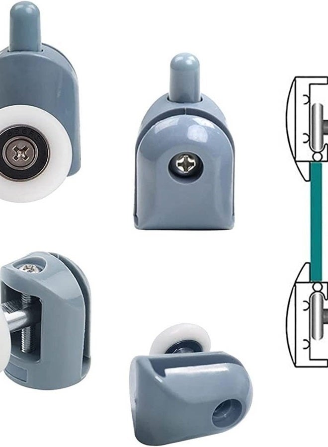 YUANQIAN 8 قطع من بكرات / عدائين / بكرة / عجلات باب الدش العلوي / السفلي قطع غيار الحمام بقطر 23 مم (مفرد 23 مم)