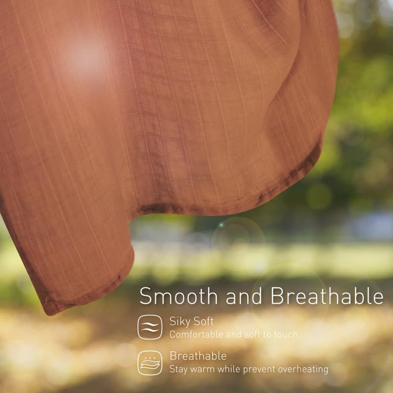 Knirose Newborn Baby Swaddle Blanket Unisex Swaddle Wrap Soft Silky Muslin Swaddle Blankets Neutral Receiving Blanket for Newborn Boys and Girls Large 47 x 47 inches(120x120cm) (Claybank) - Image 4