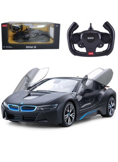RASTAR Remote Control Cars 1/14 Scale Officially Licensed RC Series BMW i8, Electric Sport Racing Hobby Toy Car With Open Door Model Vehicle for Boys and Girls Teens and Adults Gift - Matt Black  - Image 1