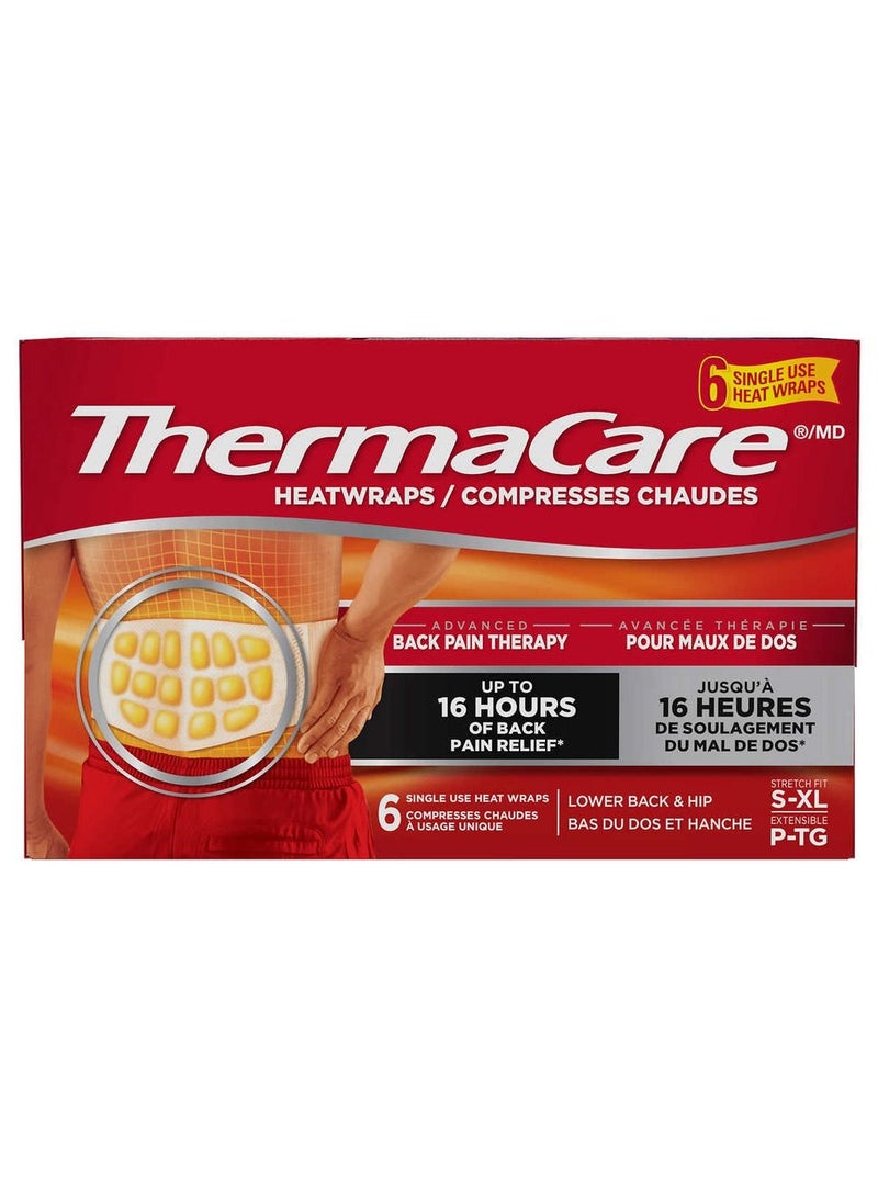 ThermaCare - Lower Back & Hip Pain Therapy Heatwraps S-XL Size 6 Count - Image 1