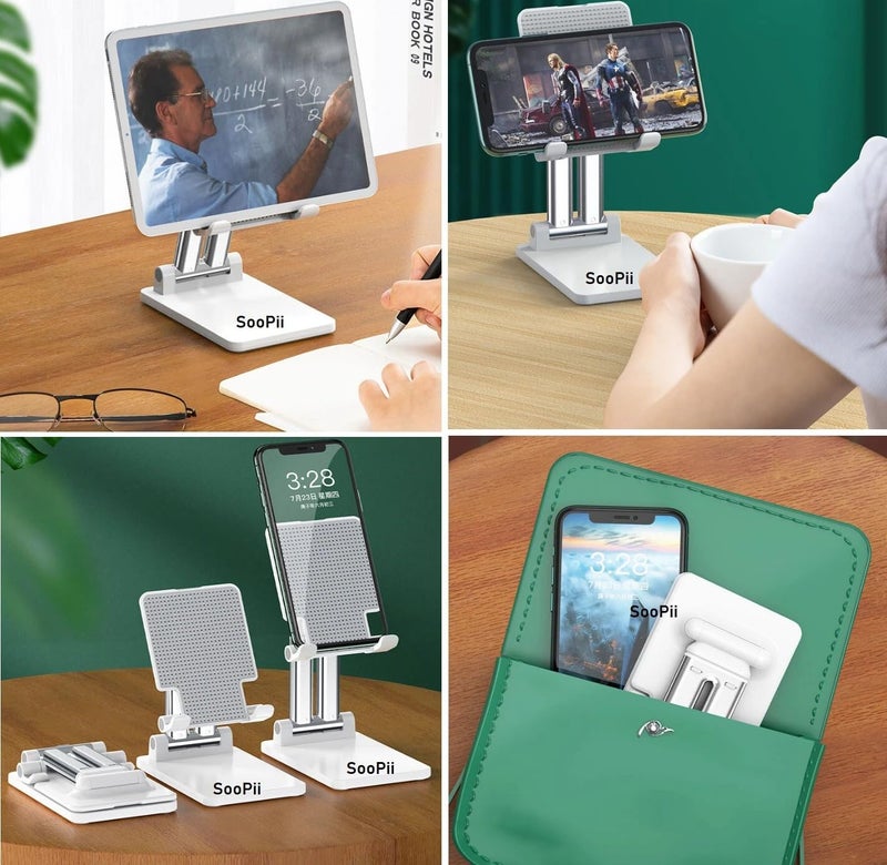 SOOPII Desktop Premium-A Quality Mobile Phone Stand + Tablet Stand, Tab Stand, Mobile Holder, Adjustable & Foldable Mobile Stand, Stand for Mobile Phone and Tablet (Up to 10.3 inches) (DM01i) - Image 3