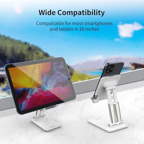 SOOPII Desktop Premium-A Quality Mobile Phone Stand + Tablet Stand, Tab Stand, Mobile Holder, Adjustable & Foldable Mobile Stand, Stand for Mobile Phone and Tablet (Up to 10.3 inches) (DM01i) - Image 2