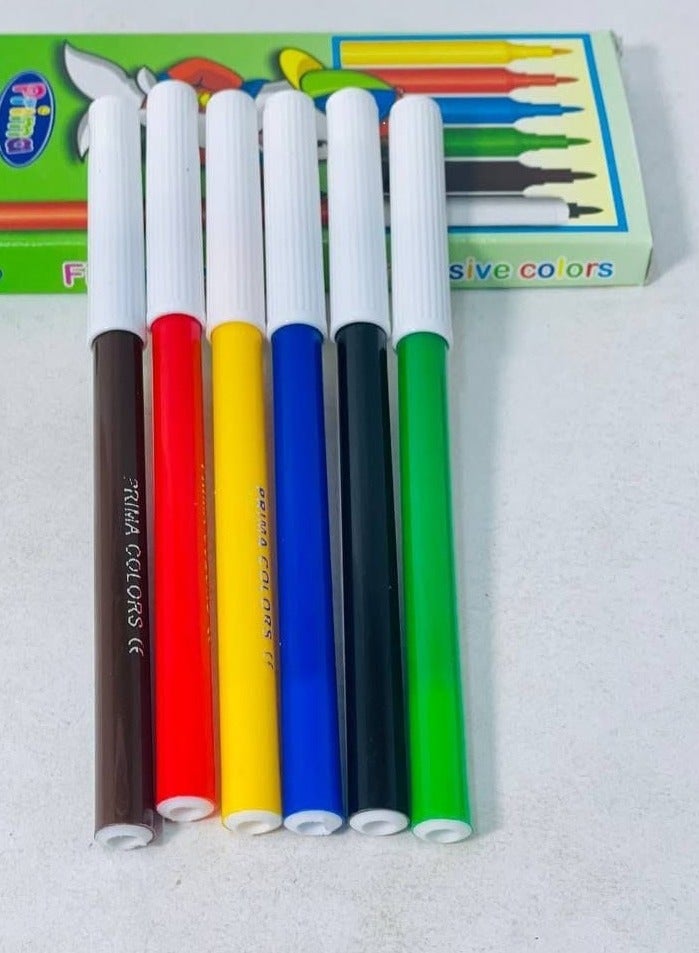 Felt-tip pens, box: 12 multi-colored pens