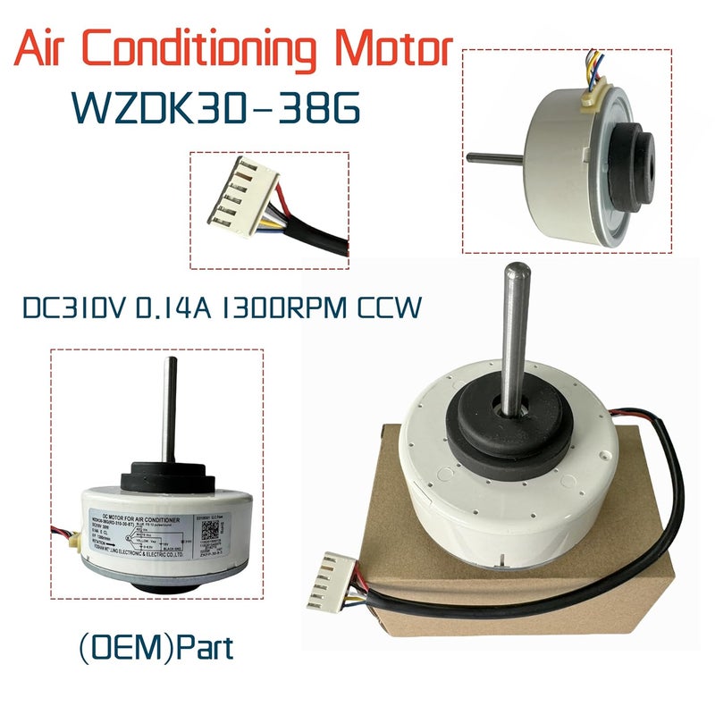 IXGPUTS New Air Conditioning Motor (OEM) WZDK30-38G (RD-310-30-8T) DC Brushless Fan Motor, 30W Inverter air Conditioner Motor DC Motor for Conditioner,DC310V 0.14A 1300RPM CCW - Image 2
