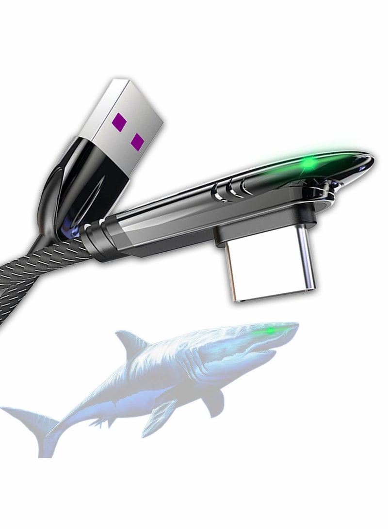 Captaintech USB C Cable Right Angle 90 Degree Cable, 6ft + 4ft【66W】Game Design Right Angle USB C Cable L Shape USB to Type C Elbow Quick Charging and Data Transfer Cord - Image 1