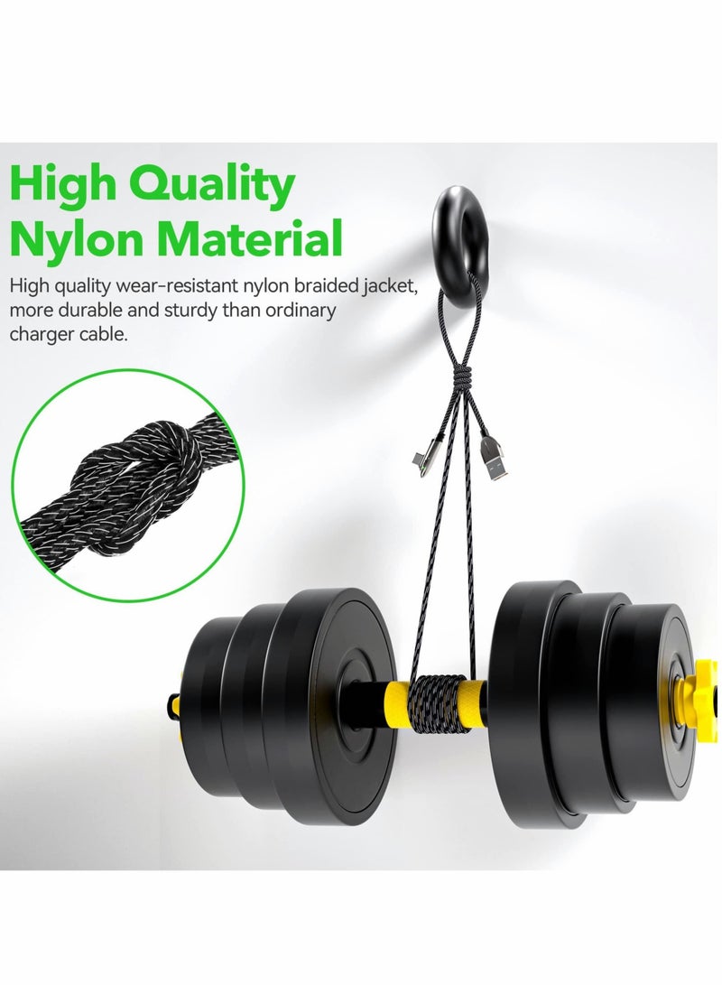 Captaintech USB C Cable Right Angle 90 Degree Cable, 6ft + 4ft【66W】Game Design Right Angle USB C Cable L Shape USB to Type C Elbow Quick Charging and Data Transfer Cord - Image 4