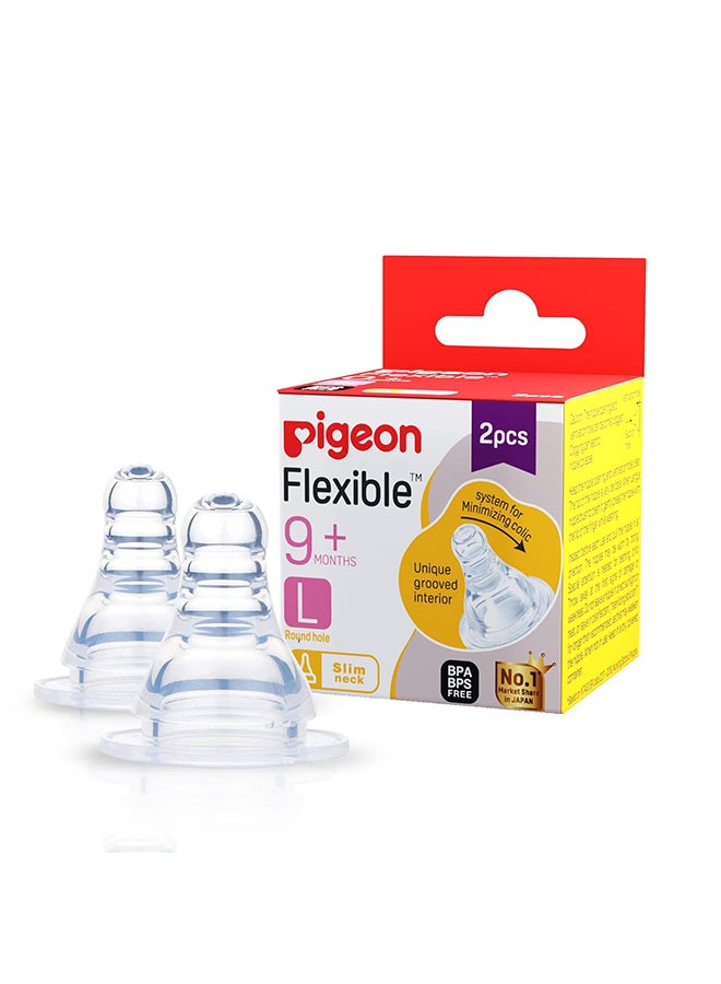 Pigeon Peristaltic Nipple L -2 Pcs, transparent, one size (88125) - Image 1