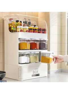 Generic Kitchen Organizer Seasoning Box Storage Jar With Spoon Large Capacity Spice Container Set Dustproof Spice Rack  - Image 1