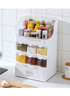 Generic Kitchen Organizer Seasoning Box Storage Jar With Spoon Large Capacity Spice Container Set Dustproof Spice Rack  - Image 4