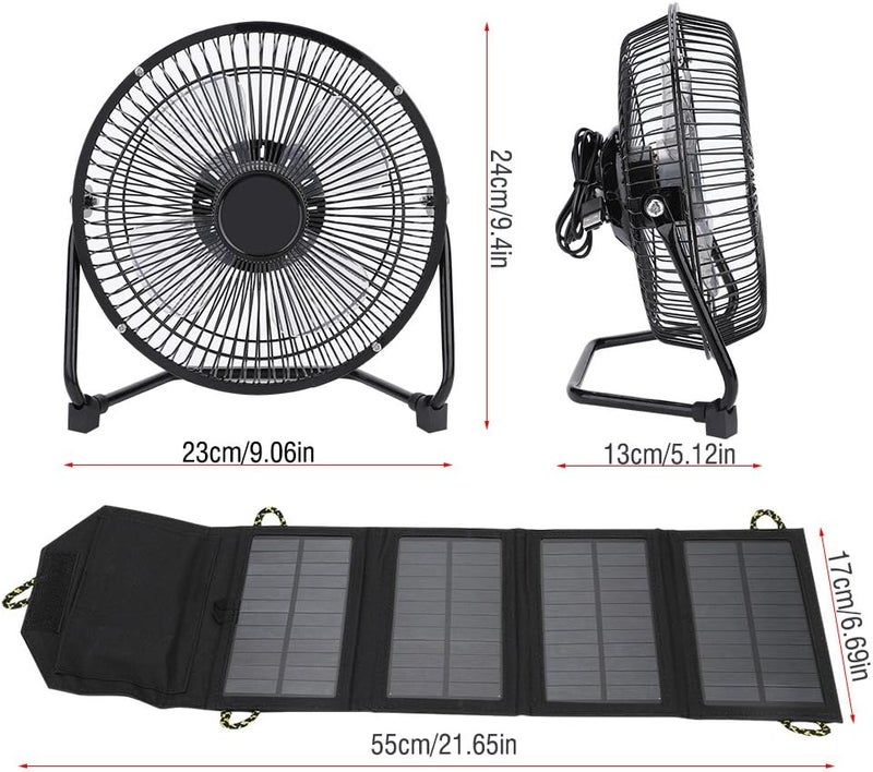 comfrt Solar Panel Powered Fan, 7W 5.5V High Efficiency Solar Panel Fan with Dual USB Port for Camping Travel Fishing - Image 4