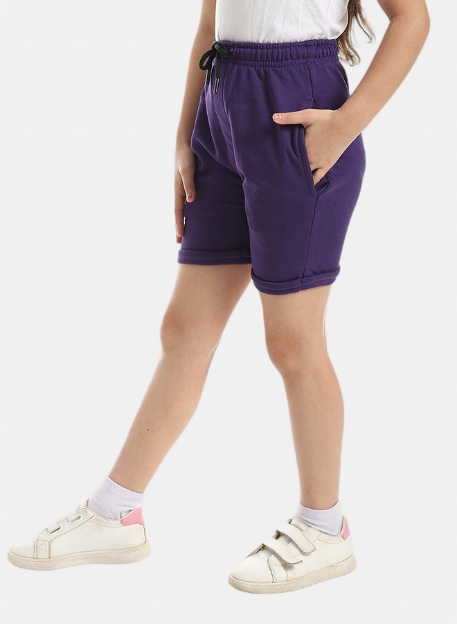 Andora Elastic Waist With Drawstrings Shorts _ Purple - Image 2