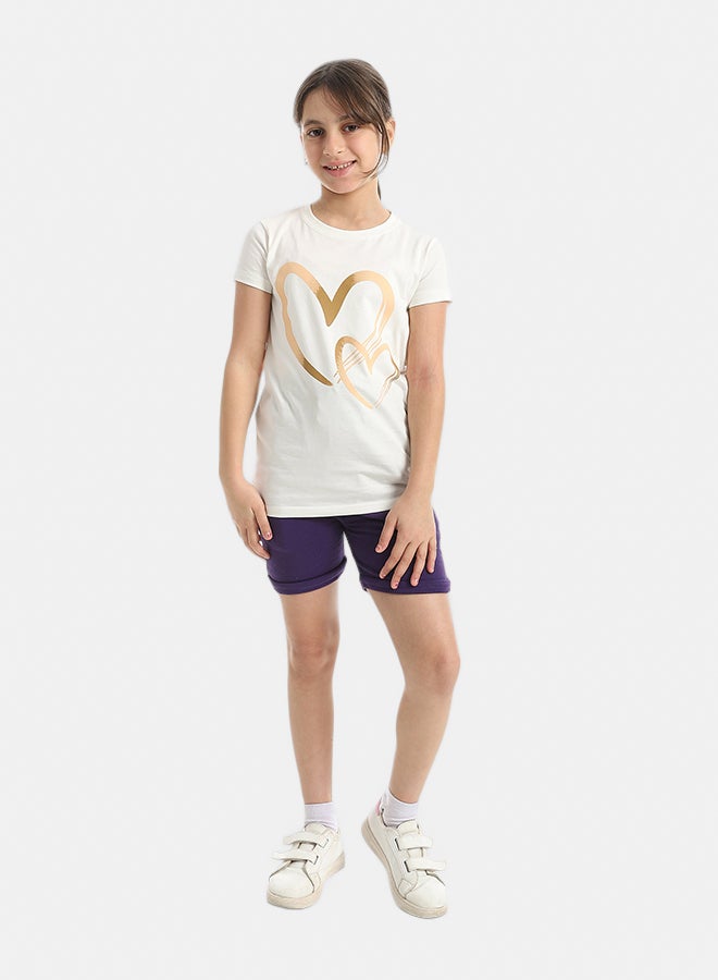 Andora Elastic Waist With Drawstrings Shorts _ Purple - Image 3