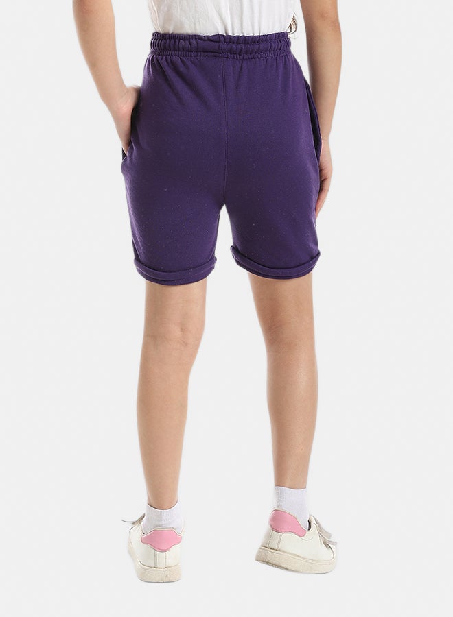 Andora Elastic Waist With Drawstrings Shorts _ Purple - Image 4