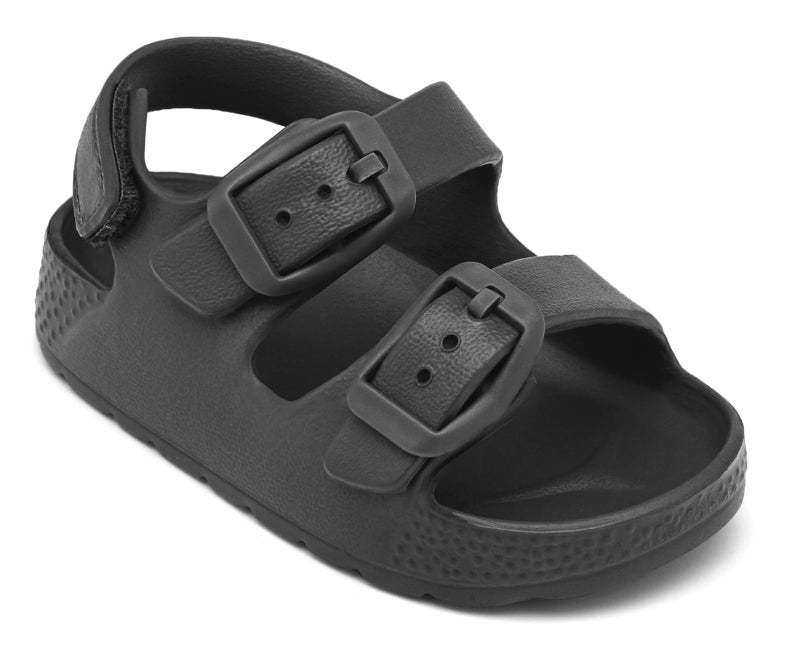 ChayChax Toddler Boys Girls Double Buckle Sandals Children's Adjustable Back Strap Water Sandal, Grey, 4 Toddler - Image 1