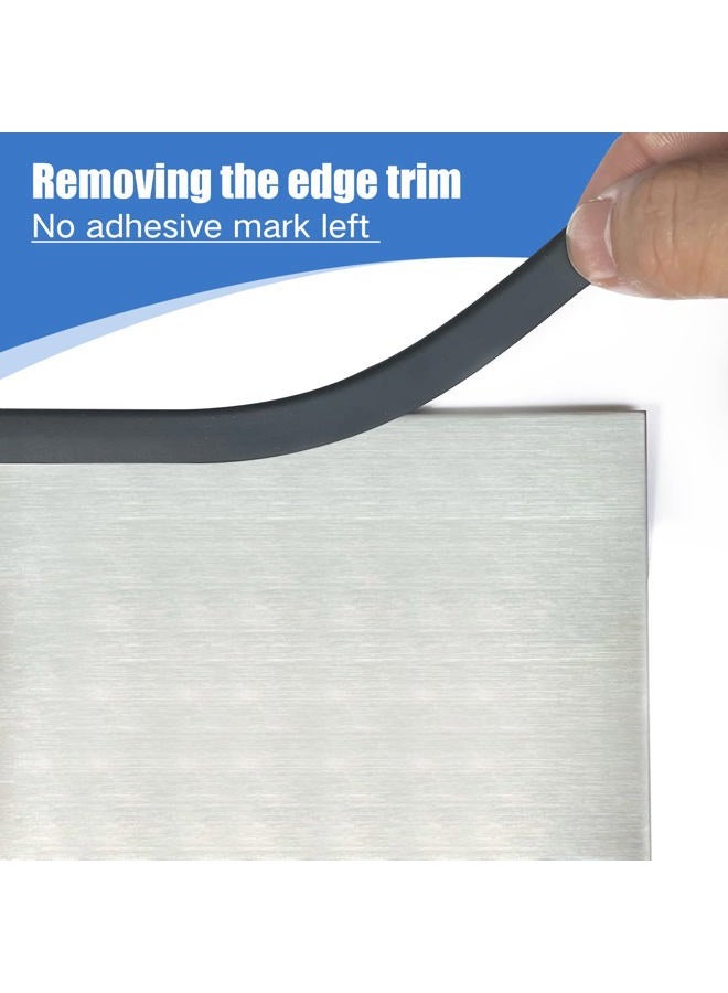 Protalwell Rubber Edge Trim, Self-Adhesive U Channel Edge Trim, U Shaped Edge Protector for Glass, Mirror, Plywood, EPDM Material, Slot Width 1/4"(6.4mm), Length 10 Ft, Black - Image 5