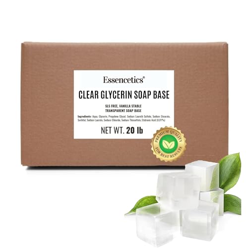 Essencetics Clear Glycerin Soap Base Bulk 20 lbs - SLS Free, Vegan - Organic Melt and Pour Soap Base for Soaps Making - Made from Natural Glycerin - Glicerina para Hacer Jabones Artesanales Organica - Image 1