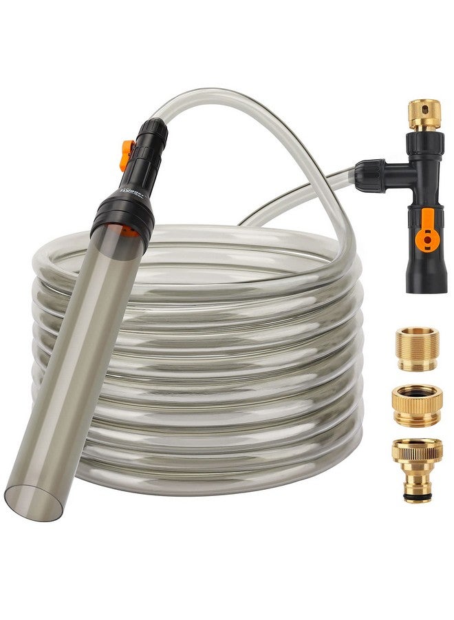 Hygger BucketFree Aquarium Water Change Kit Metal Faucet Connector Fish Tank Vacuum Siphon Gravel Cleaner With Long Hose 25Ft Drain & Fill - Image 1