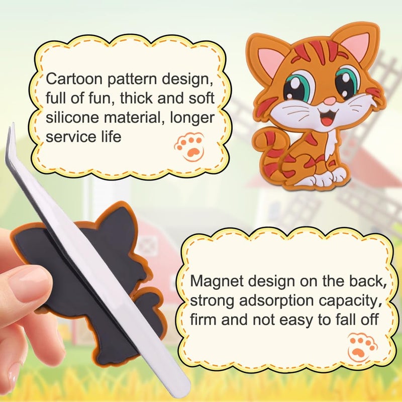 YUJUN 12PCS Fridge Magnets for Kids,Cute Vivid Farm Animals Refrigerator Magnets Toys for Fridge Baby Educational Present Full Back Magnetic Toddler Magnets - Image 4