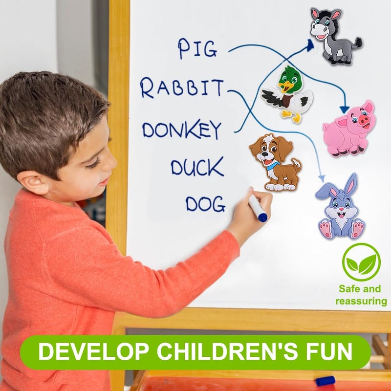 YUJUN 12PCS Fridge Magnets for Kids,Cute Vivid Farm Animals Refrigerator Magnets Toys for Fridge Baby Educational Present Full Back Magnetic Toddler Magnets - Image 5