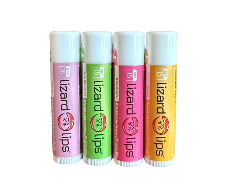 Lizard Lips SPF 15 Lip Balm (4 Flavor Variety)