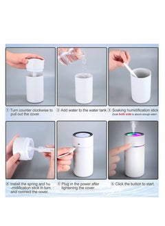 KASTWAVE Car Diffuser Car Humidifier, Cool Mist Portable Mini USB Humidifier for Plants Car Baby Bedroom with Auto Shut-Off, Best Personal Humidifier ( 320ML - White )  - Image 5