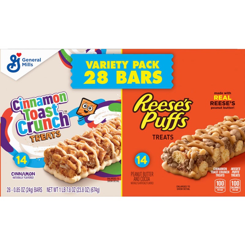 Cinnamon Toast Crunch and REESE'S Puffs Cereal Treat Bars Variety Pack, Snack Bars, 28 Ct, 23.8 oz - Image 5