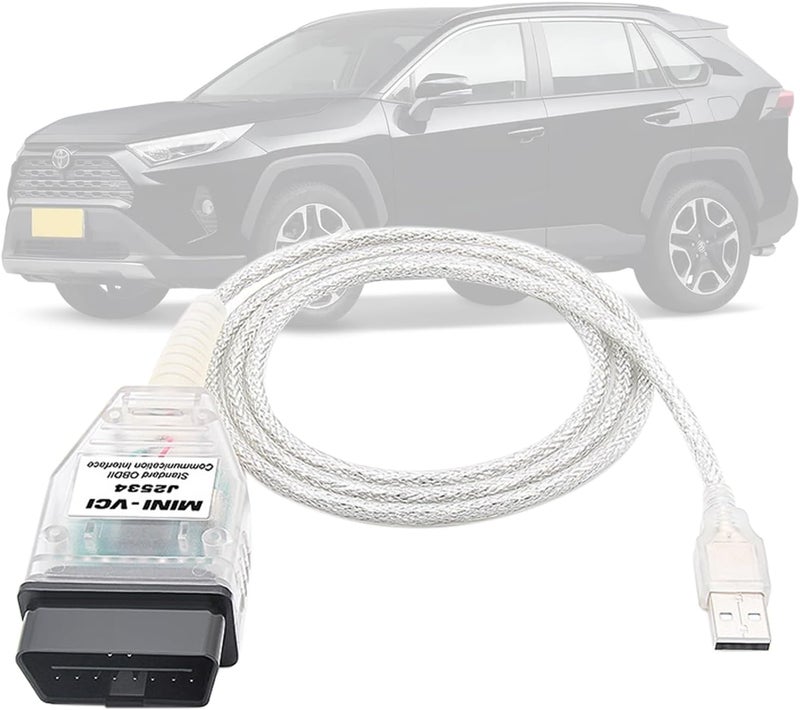 VZG Mini VCI J2534 Cable for Toyota Lexus Scion Vehicles - OBD2 to USB Diagnostic Tool - Image 1