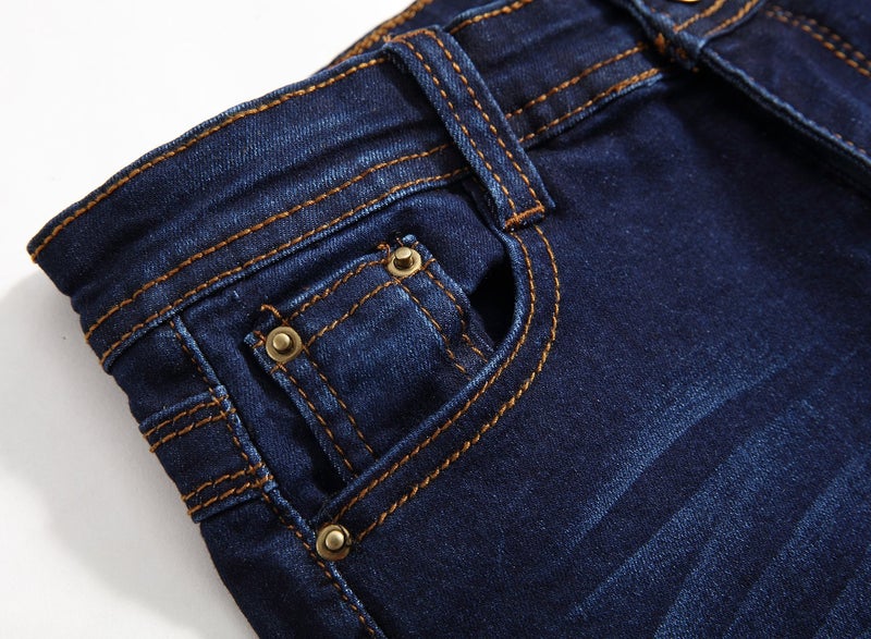 Fredd Marshall Boys Blue Skinny Fit Stretch Slim Elastic Waist Denim Jeans Pants For Kids 10 - Image 3