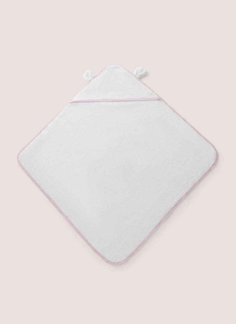 Matalan Baby Pink Bear Ears Hooded Towel