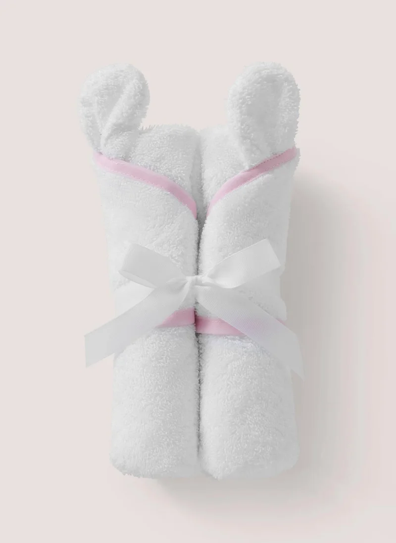 Matalan Baby Pink Bear Ears Hooded Towel