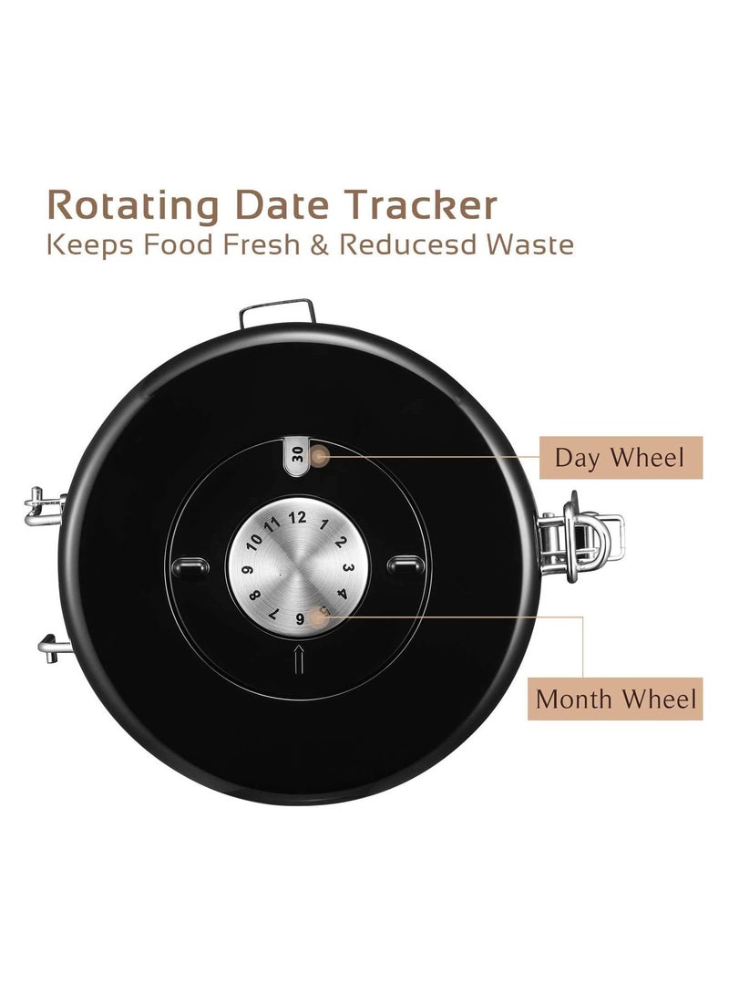 Coffee Canister, Airtight Stainless Steel Kitchen Food Storage Container with Date Tracker and Scoop for Beans, Grounds, Tea, Flour, Cereal, Sugar, 1.8L, Black - Image 4