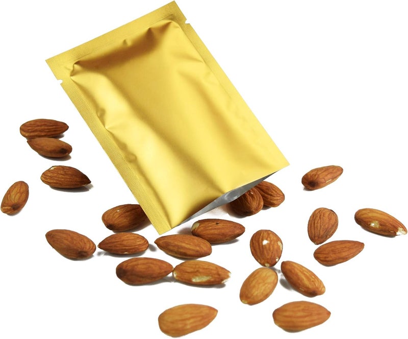QQ Studio 100 PCS Metallic Mylar Foil Open Top Sealable Bags (9x13cm(3.5x5.1"), 100x Gold) - Image 2