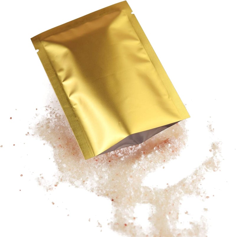 QQ Studio 100 PCS Metallic Mylar Foil Open Top Sealable Bags (9x13cm(3.5x5.1"), 100x Gold) - Image 3