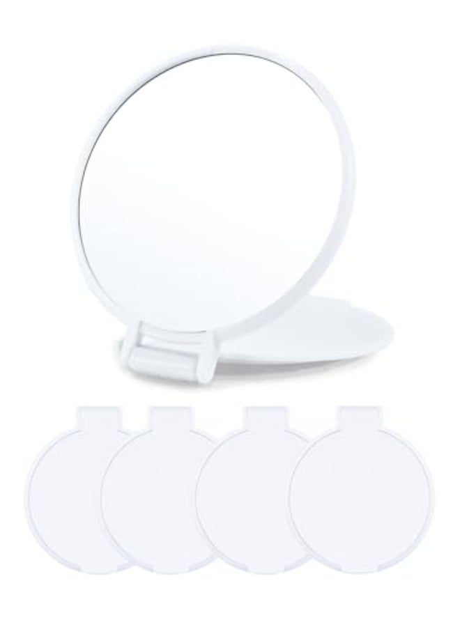 Qislee Compact Mirror Bulk Round Makeup Mirror for Purse Set of 4 White - Image 1