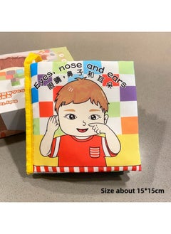 Generic Blepa Facial Features Cognitive Cloth Book Baby Baby Touch Stereo Sound Paper Early Education Cloth Book Character Tear Cloth Book-Color:Five Senses Cloth Book (Chinese And English Version)  - Image 1